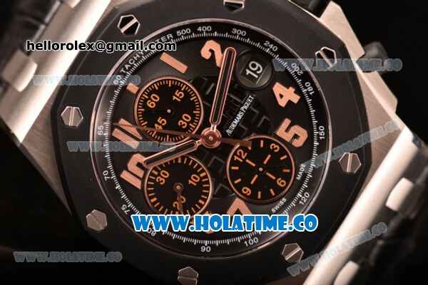 Audemars Piguet Royal Oak Offshore "57th Street" Rubberclad Bezel Best Edition Chrono Swiss Valjoux 7750 Automatic Steel Case with PVD Bezel and Arabic Numeral Markers (JF) - Click Image to Close